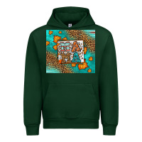 Forest Green Fall Autumn Leopard Serape Mama Urban Hoodie - LillyAllenDesigns