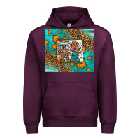 Mauve Wine Fall Autumn Leopard Serape Mama Urban Hoodie - LillyAllenDesigns