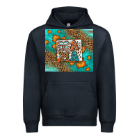 Navy Fall Autumn Leopard Serape Mama Urban Hoodie - LillyAllenDesigns
