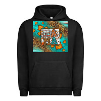 Pigment Black Fall Autumn Leopard Serape Mama Urban Hoodie - LillyAllenDesigns