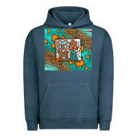 Pigment Midnight Navy Fall Autumn Leopard Serape Mama Urban Hoodie - LillyAllenDesigns