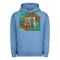 Pigment Pebble Blue Fall Autumn Leopard Serape Mama Urban Hoodie - LillyAllenDesigns