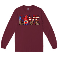 Burgundy Love gnome Long Sleeve Tee - Neo Western