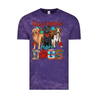 Cloud Purple less people more dogs Vintage Tee - texasbilliewilder