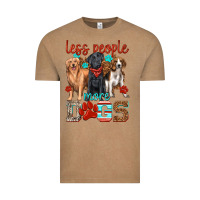 Vintage Coffee less people more dogs Vintage Tee - texasbilliewilder
