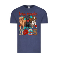 Vintage Denim less people more dogs Vintage Tee - texasbilliewilder
