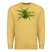 Antique Gold Lemon Lime Dracaena Leaf Premium Sweatshirt - LillyAllenDesigns