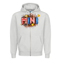 Dove Grey usa mini  leopard background Zipper Hoodie - AdoDesignShop