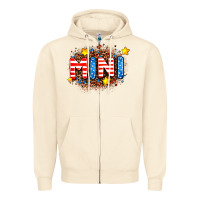 Sandshell usa mini  leopard background Zipper Hoodie - AdoDesignShop