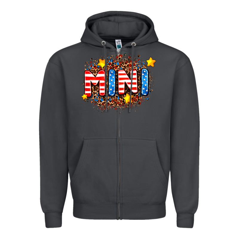 Usa Mini  Leopard Background Zipper Hoodie by AdoDesignShop | Teevron