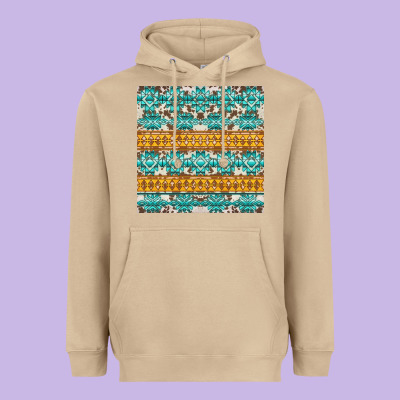 Aztec Cowhide Seamless Heavyweight Hoodie Designed By Adodesignshop