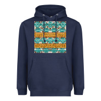 Navy aztec cowhide seamless Heavyweight Hoodie - AdoDesignShop