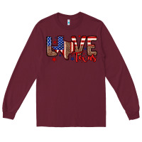 Burgundy Love Texas Long Sleeve Tee - Neo Western