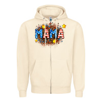 Sandshell usa Mama  leopard background Zipper Hoodie - AdoDesignShop