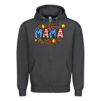 Smoke usa Mama  leopard background Zipper Hoodie - AdoDesignShop
