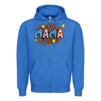 True Royal usa Mama  leopard background Zipper Hoodie - AdoDesignShop