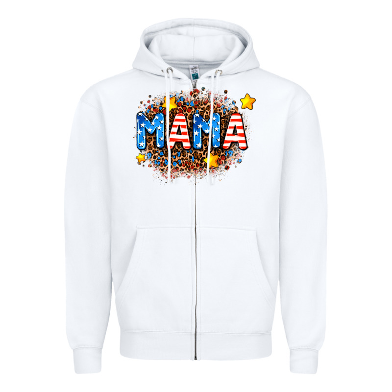 Usa Mama  Leopard Background Zipper Hoodie by AdoDesignShop | Teevron