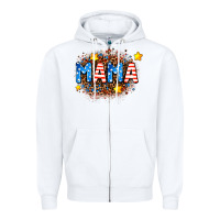 White usa Mama  leopard background Zipper Hoodie - AdoDesignShop