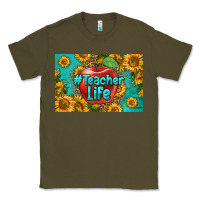 Army Green teacher life skinny metal can holder Classic Tee - HRA Design Shop