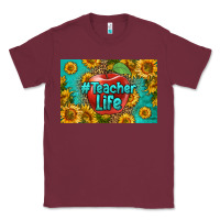 Burgundy teacher life skinny metal can holder Classic Tee - HRA Design Shop