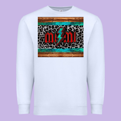 Leopard Lightning Bolt Mimi Mother's Day Premium Sweatshirt Designed By Jasminsmagicworld