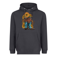 Smoke western boots with sunflowers Heavyweight Hoodie - Artiststas