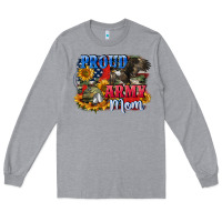Heather Grey Proud army mom 4th of july Long Sleeve Tee - CowGirlArtShop
