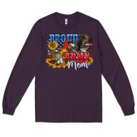 Plum Proud army mom 4th of july Long Sleeve Tee - CowGirlArtShop