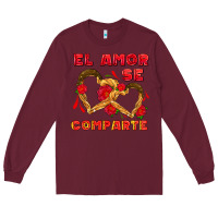 Burgundy el amor se comparte with churros Long Sleeve Tee - AdoDesignShop