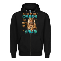 Black be strong and courageous Zipper Hoodie - JahusDesignShop