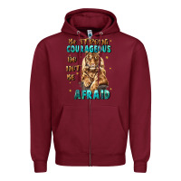 Burgundy be strong and courageous Zipper Hoodie - JahusDesignShop