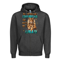 Charcoal Heather be strong and courageous Zipper Hoodie - JahusDesignShop