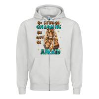Dove Grey be strong and courageous Zipper Hoodie - JahusDesignShop