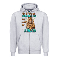 Heather Grey be strong and courageous Zipper Hoodie - JahusDesignShop