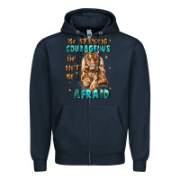 Navy be strong and courageous Zipper Hoodie - JahusDesignShop