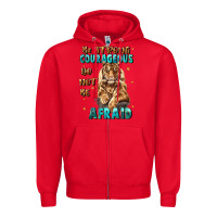 Red be strong and courageous Zipper Hoodie - JahusDesignShop