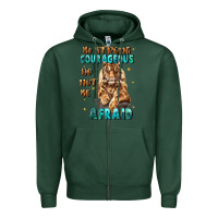 Sports Green be strong and courageous Zipper Hoodie - JahusDesignShop