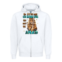 White be strong and courageous Zipper Hoodie - JahusDesignShop