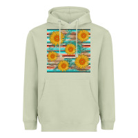 Matcha sunflower wood serape  leather seamless Heavyweight Hoodie - AdoDesignShop