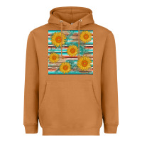 Meerkat sunflower wood serape  leather seamless Heavyweight Hoodie - AdoDesignShop