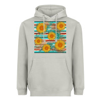 Moon Dust sunflower wood serape  leather seamless Heavyweight Hoodie - AdoDesignShop