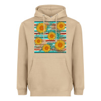 Mushroom sunflower wood serape  leather seamless Heavyweight Hoodie - AdoDesignShop
