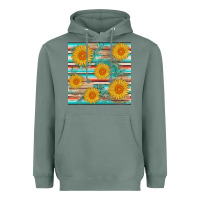 Sage sunflower wood serape  leather seamless Heavyweight Hoodie - AdoDesignShop