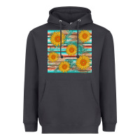 Smoke sunflower wood serape  leather seamless Heavyweight Hoodie - AdoDesignShop