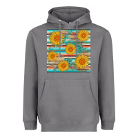 Storm sunflower wood serape  leather seamless Heavyweight Hoodie - AdoDesignShop