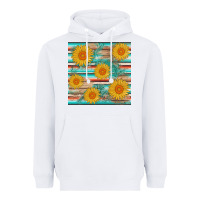 White sunflower wood serape  leather seamless Heavyweight Hoodie - AdoDesignShop