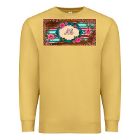 Antique Gold preview western pink flovers leopard serape   license plate template Premium Sweatshirt - BarkalooDesign