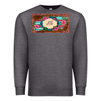Charcoal Heather preview western pink flovers leopard serape   license plate template Premium Sweatshirt - BarkalooDesign