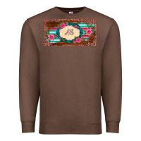 Chestnut preview western pink flovers leopard serape   license plate template Premium Sweatshirt - BarkalooDesign