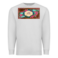 Dove Grey preview western pink flovers leopard serape   license plate template Premium Sweatshirt - BarkalooDesign